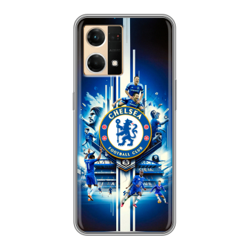 Силиконовый чехол на OPPO Reno7 с принтом Chelsea Челси Силиконовый чехол на OPPO Reno7 с принтом Chelsea Челси