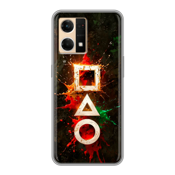 Силиконовый чехол на OPPO Reno7 с принтом Squid Game Игра кальмара Силиконовый чехол на OPPO Reno7 с принтом Squid Game Игра кальмара