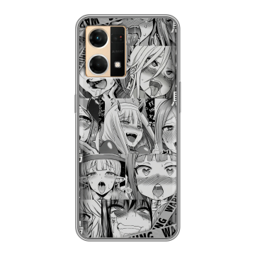 Силиконовый чехол на OPPO Reno7 с принтом Ahegao Ахегао Аниме Силиконовый чехол на OPPO Reno7 с принтом Ahegao Ахегао Аниме