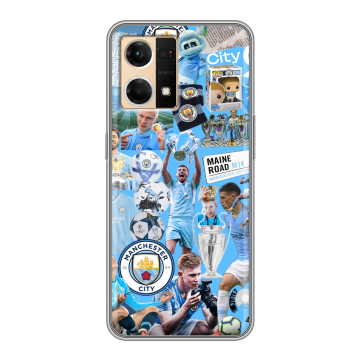 Силиконовый чехол на OPPO Reno7 с принтом Man City Манчестер Сити Силиконовый чехол на OPPO Reno7 с принтом Man City Манчестер Сити