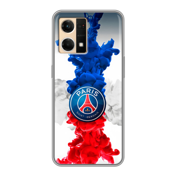 Силиконовый чехол на OPPO Reno7 с принтом PSG ПСЖ Силиконовый чехол на OPPO Reno7 с принтом PSG ПСЖ