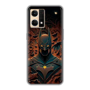 Силиконовый чехол на OPPO Reno7 с принтом Batman Бэтмен Силиконовый чехол на OPPO Reno7 с принтом Batman Бэтмен