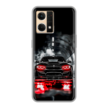 Силиконовый чехол на OPPO Reno7 с принтом BMW БМВ Силиконовый чехол на OPPO Reno7 с принтом BMW БМВ