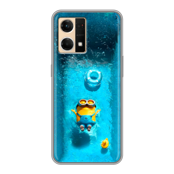 Силиконовый чехол на OPPO Reno7 с принтом Миньоны Силиконовый чехол на OPPO Reno7 с принтом Миньоны