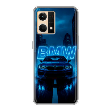 Силиконовый чехол на OPPO Reno7 с принтом BMW БМВ Силиконовый чехол на OPPO Reno7 с принтом BMW БМВ