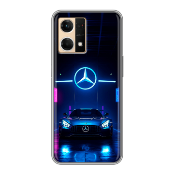 Силиконовый чехол на OPPO Reno7 с принтом Mercedes Мерседес Силиконовый чехол на OPPO Reno7 с принтом Mercedes Мерседес