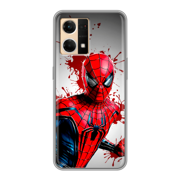 Силиконовый чехол на OPPO Reno7 с принтом Spiderman Человек паук Силиконовый чехол на OPPO Reno7 с принтом Spiderman Человек паук