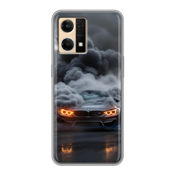 Силиконовый чехол на OPPO Reno7 с принтом BMW БМВ Силиконовый чехол на OPPO Reno7 с принтом BMW БМВ