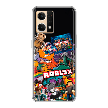 Силиконовый чехол на OPPO Reno7 с принтом Roblox Роблокс Силиконовый чехол на OPPO Reno7 с принтом Roblox Роблокс