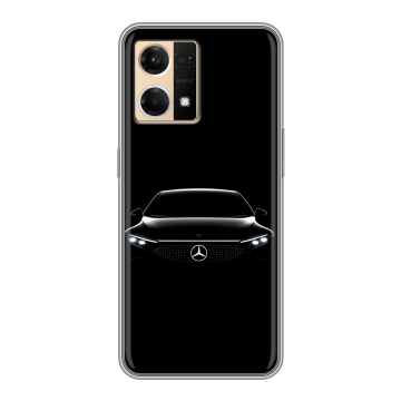 Силиконовый чехол на OPPO Reno7 с принтом Mercedes Мерседес Силиконовый чехол на OPPO Reno7 с принтом Mercedes Мерседес