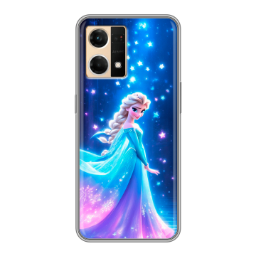 Силиконовый чехол на OPPO Reno7 с принтом Холодное сердце Frozen Силиконовый чехол на OPPO Reno7 с принтом Холодное сердце Frozen
