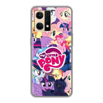 Силиконовый чехол на OPPO Reno7 с принтом My little pony Дружба чудо Силиконовый чехол на OPPO Reno7 с принтом My little pony Дружба чудо