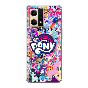 Силиконовый чехол на OPPO Reno7 с принтом My little pony Дружба чудо Силиконовый чехол на OPPO Reno7 с принтом My little pony Дружба чудо