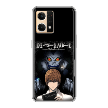 Силиконовый чехол на OPPO Reno7 с принтом Death note Тетрадь смерти Силиконовый чехол на OPPO Reno7 с принтом Death note Тетрадь смерти