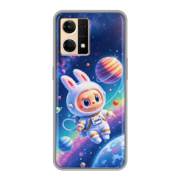 Силиконовый чехол на OPPO Reno7 с принтом Labubu Лабубу Силиконовый чехол на OPPO Reno7 с принтом Labubu Лабубу
