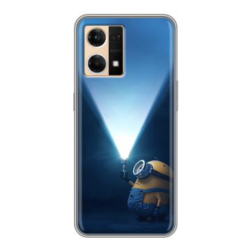 Силиконовый чехол на OPPO Reno7 с принтом Миньоны Силиконовый чехол на OPPO Reno7 с принтом Миньоны