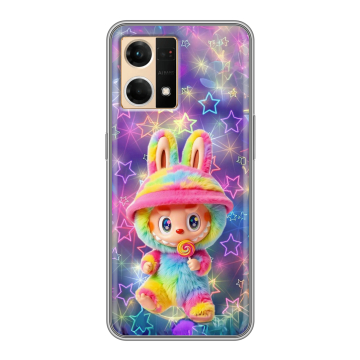 Силиконовый чехол на OPPO Reno7 с принтом Labubu Лабубу Силиконовый чехол на OPPO Reno7 с принтом Labubu Лабубу
