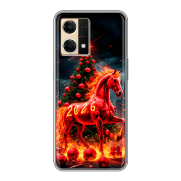 Силиконовый чехол на OPPO Reno7 с принтом Новый год Силиконовый чехол на OPPO Reno7 с принтом Новый год