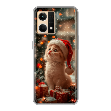 Силиконовый чехол на OPPO Reno7 с принтом Новый год Силиконовый чехол на OPPO Reno7 с принтом Новый год
