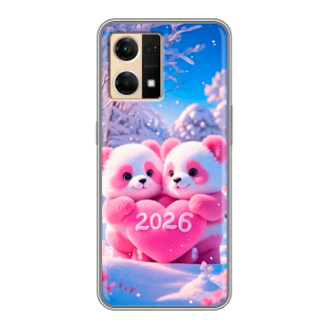 Силиконовый чехол на OPPO Reno7 с принтом Новый год Силиконовый чехол на OPPO Reno7 с принтом Новый год