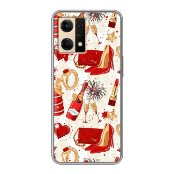 Силиконовый чехол на OPPO Reno7 с принтом Новый год Силиконовый чехол на OPPO Reno7 с принтом Новый год