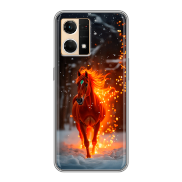 Силиконовый чехол на OPPO Reno7 с принтом Новый год Силиконовый чехол на OPPO Reno7 с принтом Новый год