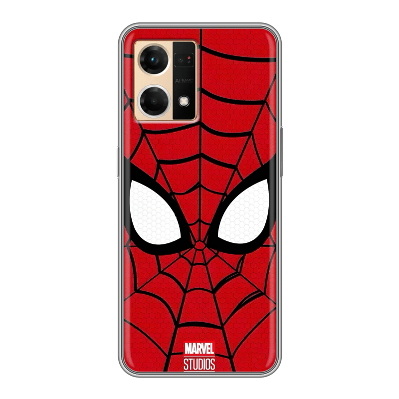 Силиконовый чехол на OPPO Reno7 с принтом человек паук spiderman Силиконовый чехол на OPPO Reno7 с принтом человек паук spiderman