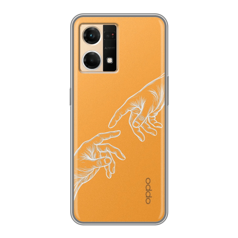 Силиконовый чехол на OPPO Reno7 с принтом Сотворение мира Силиконовый чехол на OPPO Reno7 с принтом Сотворение мира