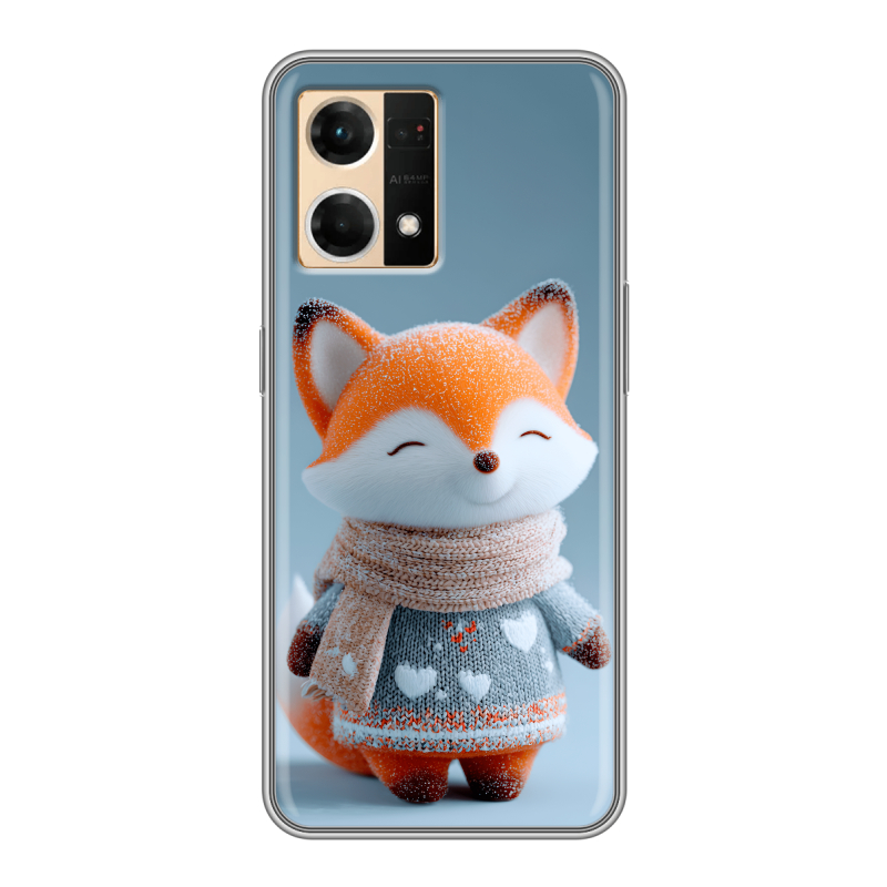 Силиконовый чехол на OPPO Reno7 с принтом Лиса Силиконовый чехол на OPPO Reno7 с принтом Лиса