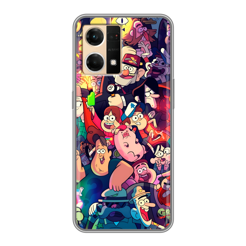 Силиконовый чехол на OPPO Reno7 с принтом Gravity Falls Гравити Фолз Силиконовый чехол на OPPO Reno7 с принтом Gravity Falls Гравити Фолз