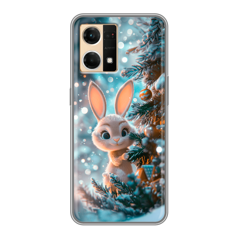 Силиконовый чехол на OPPO Reno7 с принтом Новый год Силиконовый чехол на OPPO Reno7 с принтом Новый год