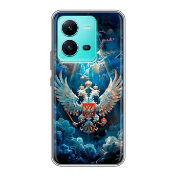 Силиконовый чехол на Vivo V25 с принтом Герб флаг России Силиконовый чехол на Vivo V25 с принтом Герб флаг России