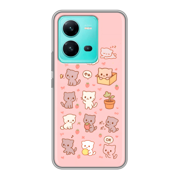 Силиконовый чехол на Vivo V25 с принтом Hello Kitty Хелоу Кити Силиконовый чехол на Vivo V25 с принтом Hello Kitty Хелоу Кити