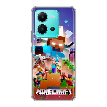 Силиконовый чехол на Vivo V25 с принтом Майнкрафт Minecraft Силиконовый чехол на Vivo V25 с принтом Майнкрафт Minecraft