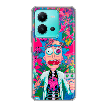 Силиконовый чехол на Vivo V25 с принтом Рик и Морти Rick Morty Силиконовый чехол на Vivo V25 с принтом Рик и Морти Rick Morty