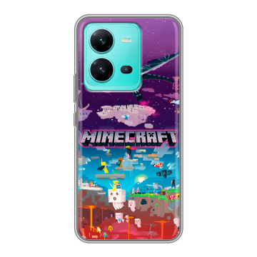 Силиконовый чехол на Vivo V25 с принтом Майнкрафт Minecraft Силиконовый чехол на Vivo V25 с принтом Майнкрафт Minecraft