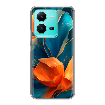 Силиконовый чехол на Vivo V25 с принтом Цветы