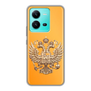 Силиконовый чехол на Vivo V25 с принтом Герб Флаг России
