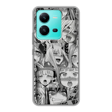 Силиконовый чехол на Vivo V25 с принтом Ahegao Ахегао Аниме