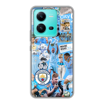 Силиконовый чехол на Vivo V25 с принтом Man City Манчестер Сити