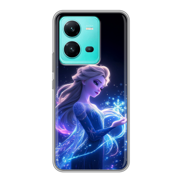 Силиконовый чехол на Vivo V25 с принтом Холодное сердце Frozen Силиконовый чехол на Vivo V25 с принтом Холодное сердце Frozen