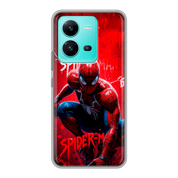 Силиконовый чехол на Vivo V25 с принтом Spiderman Человек паук Силиконовый чехол на Vivo V25 с принтом Spiderman Человек паук