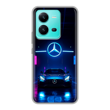 Силиконовый чехол на Vivo V25 с принтом Mercedes Мерседес Силиконовый чехол на Vivo V25 с принтом Mercedes Мерседес