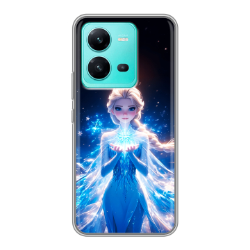Силиконовый чехол на Vivo V25 с принтом Холодное сердце Frozen Силиконовый чехол на Vivo V25 с принтом Холодное сердце Frozen