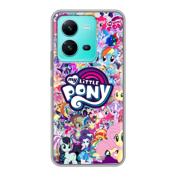 Силиконовый чехол на Vivo V25 с принтом My little pony Дружба чудо Силиконовый чехол на Vivo V25 с принтом My little pony Дружба чудо