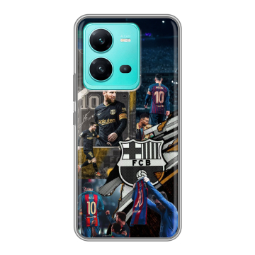 Силиконовый чехол на Vivo V25 с принтом Messi Barcelona Силиконовый чехол на Vivo V25 с принтом Messi Barcelona