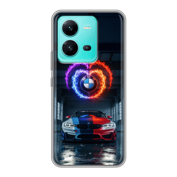 Силиконовый чехол на Vivo V25 с принтом BMW БМВ Силиконовый чехол на Vivo V25 с принтом BMW БМВ