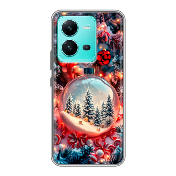 Силиконовый чехол на Vivo V25 с принтом Новый год