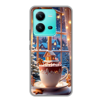 Силиконовый чехол на Vivo V25 с принтом Новый год