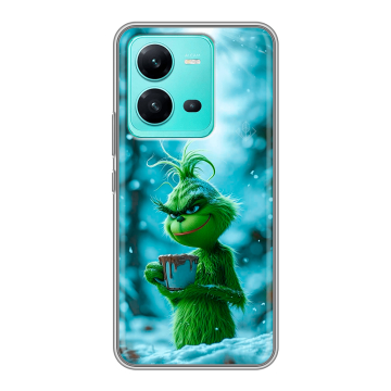 Силиконовый чехол на Vivo V25 с принтом Новый год гринч
